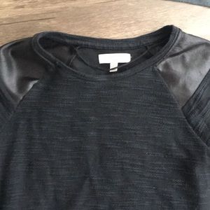 Zara sweatshirt with leather-look shoulder detail
